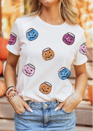 Sequined Pumpkin Tee