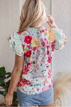 Load image into Gallery viewer, Floral Ruffle Sleeve Blouse