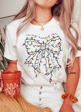 Load image into Gallery viewer, Christmas Bow &amp; Light Tee