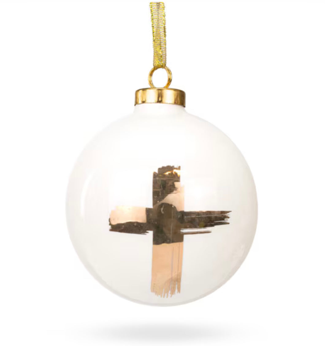 Gold Cross Christmas Ornament