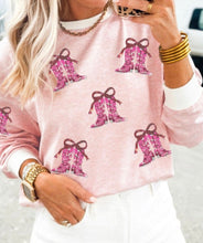 Load image into Gallery viewer, Sequined Cowgirl Boot Top
