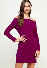 Load image into Gallery viewer, Off The Shoulder Long Sleeve Dress