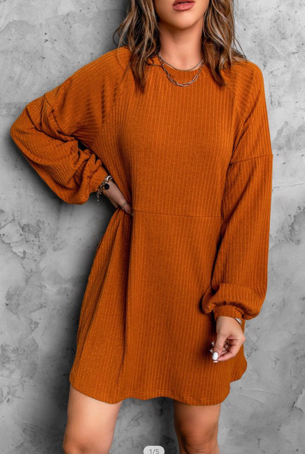 Orange Empire Waist Long Sleeve Dress – Jolie Rue Boutique